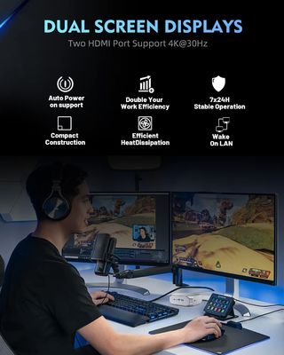 4K AMD Ryzen A9 9400 Minipc Ubuntu 8GB RAM 128GB SSD van APU Linux